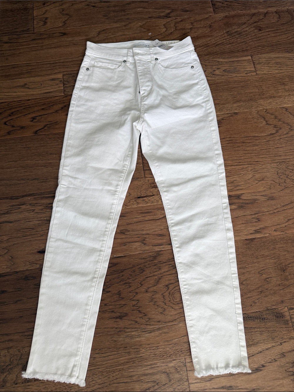 LOFT White Skinny High Rise Jeans for Women